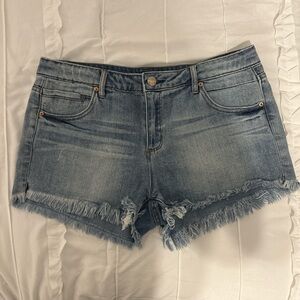 Denim Frayed Hem Women Shorts